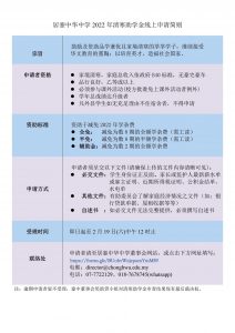 【2022年清寒助学金第二阶段线上申请】